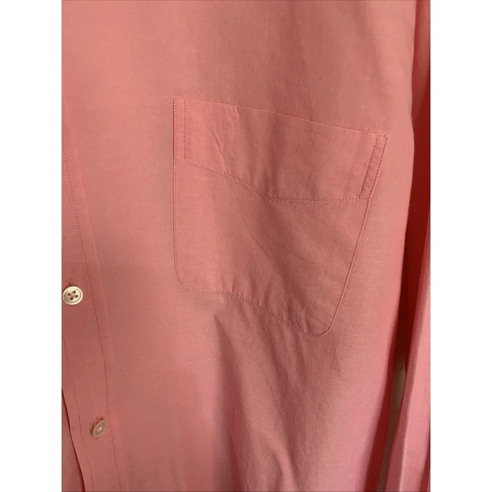 J. McLaughlin Men's size XL Pink‎ Cotton Button Down LS Shirt Reverse Cuff